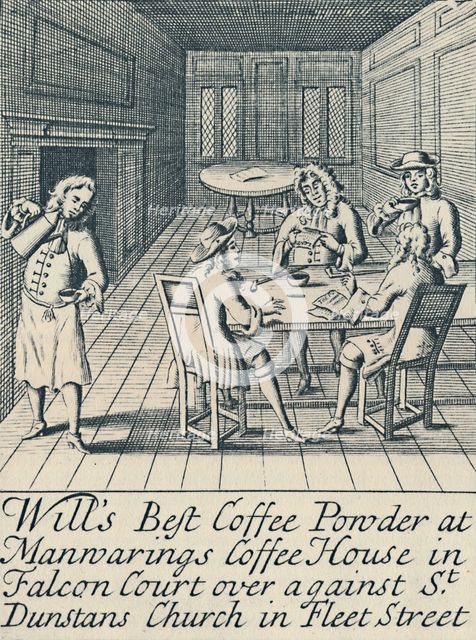 'An Advertisement For Will's Coffee House c.1700', (1944). Creator: Unknown.