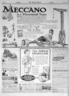 An advertising page in The Boy's Realm, Christmas 1921