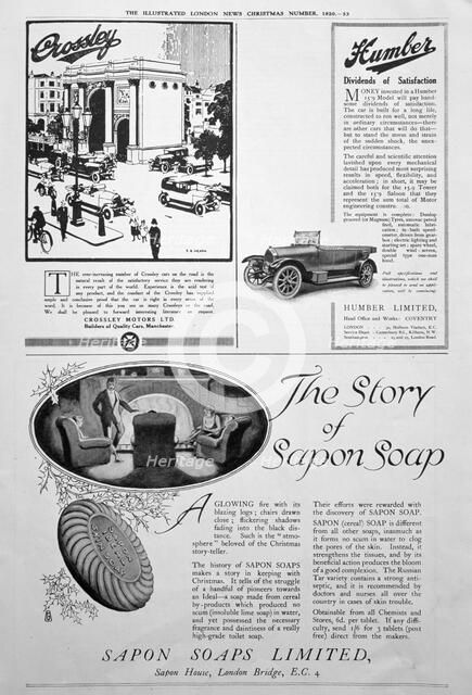 An advertising page in the Illustrated London News, Christmas number, 1920. Artist: Unknown