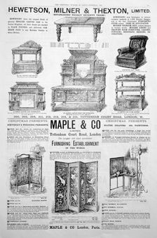 An advertising page in the Lady's Pictorial magazine of Christmas 1891