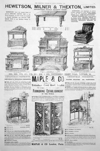An advertising page in the Lady's Pictorial magazine of Christmas 1891. Artist: Unknown