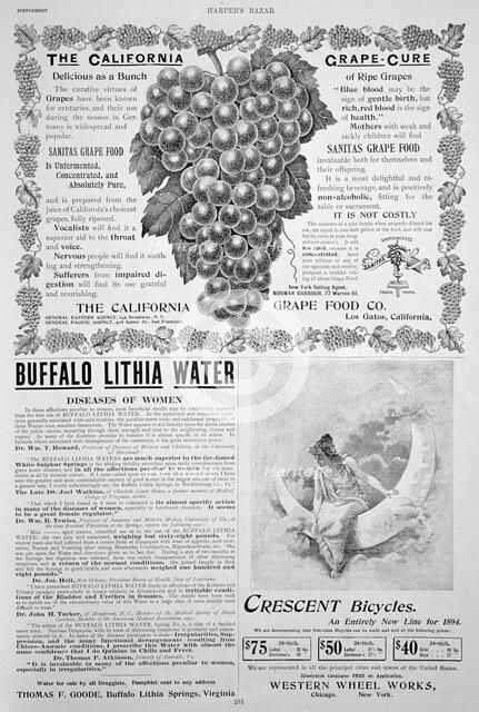 An advertising page in Harper's Bazar, Easter, 1894. Artist: Unknown