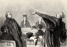 An advocate who is evidently fully convinced... (From the Series Les gens de justice), 1845. Artist: Daumier, Honoré (1808-1879)