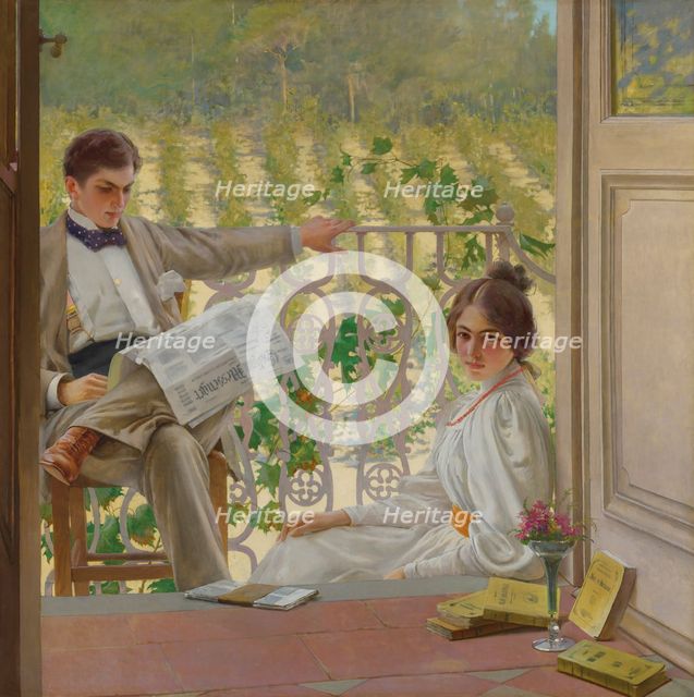An Afternoon on the Porch, 1895. Creator: Corcos, Vittorio Matteo (1859-1933).