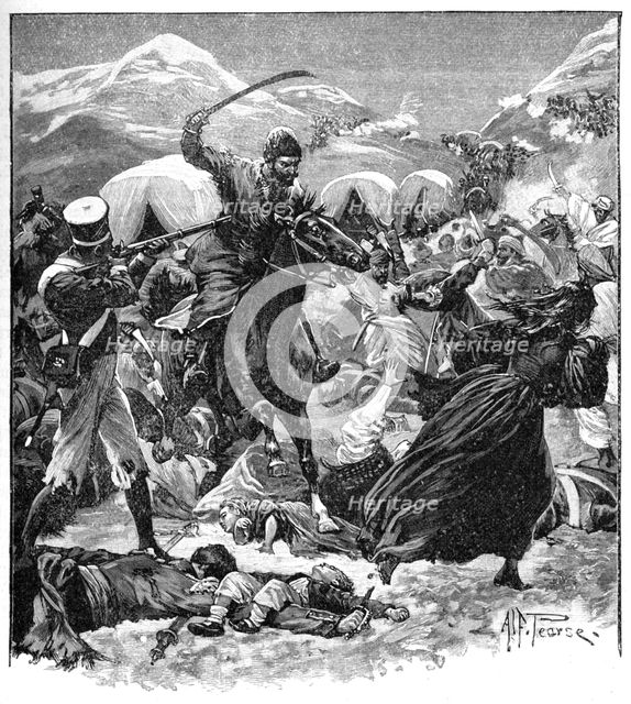 An Afghan Horseman Rode At Her With Uplifted Sword, 1902. Artist: A Patriot.