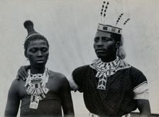 An African man and woman embracing, c1900. Creator: Unknown