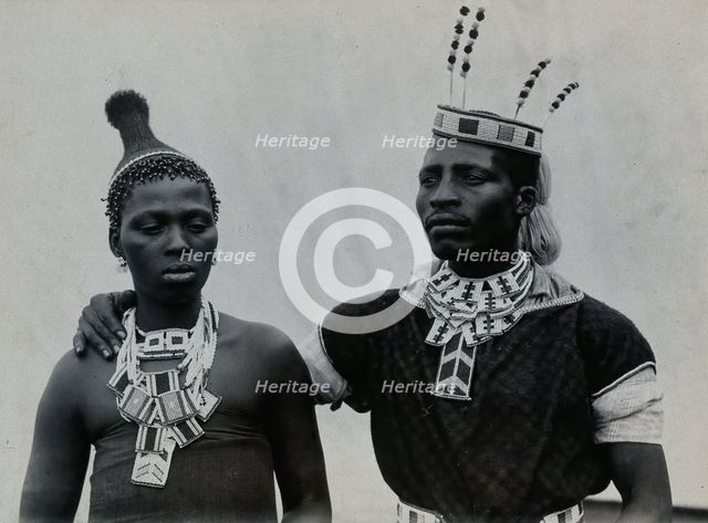 An African man and woman embracing, c1900. Creator: Unknown.