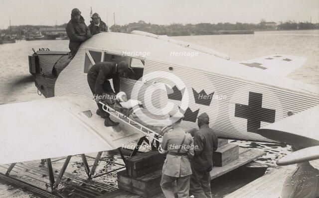 An air ambulance operated by the Swedish Red Cross at sea, Malmö, Sweden, 1923. Artist: Otto Ohm