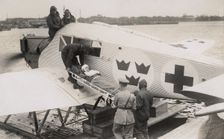 An air ambulance operated by the Swedish Red Cross at sea, Malmö, Sweden, 1923. Creator: Otto Ohm