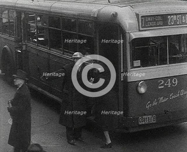 An Air Raid Warden Directing Civilians, 1942. Creator: British Pathe Ltd.