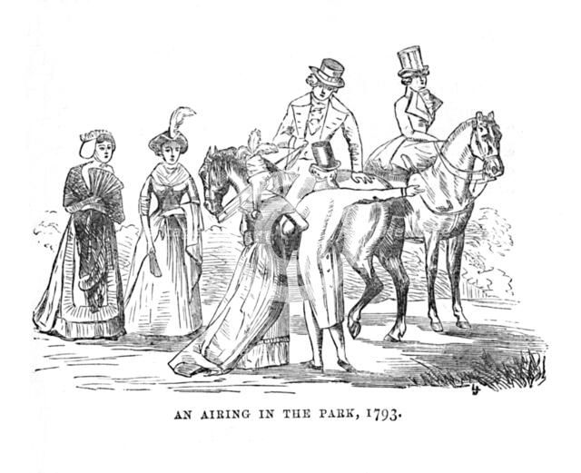 'An Airing in the Park, 1793', c1870. Artist: Unknown.