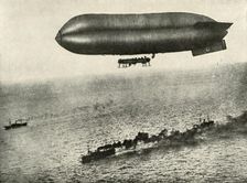 An Airship Escorting a Convoy (1919). Creator: Unknown