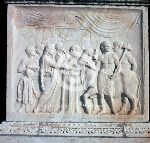 An altar dedicated to the Roman Imperial cult, 1st century.  Creator: Unknown.