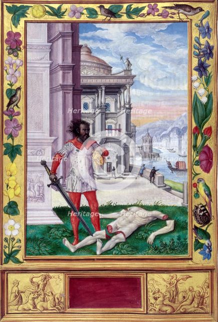 An alchemical beheading and dismemberment, 1582. Creator: Unknown.