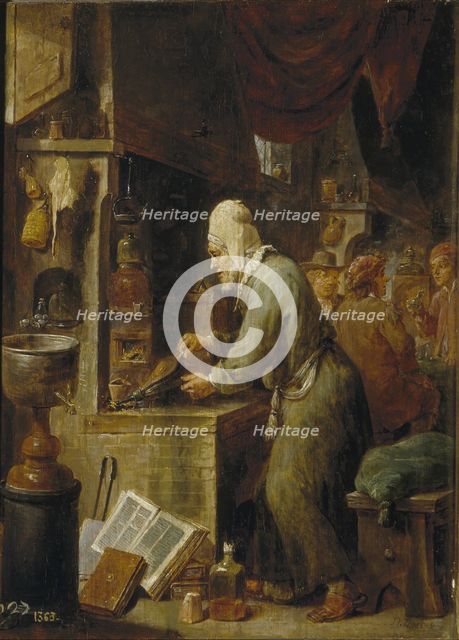 An Alchemist, 1631-1640. Artist: Teniers, David, the Younger (1610-1690)