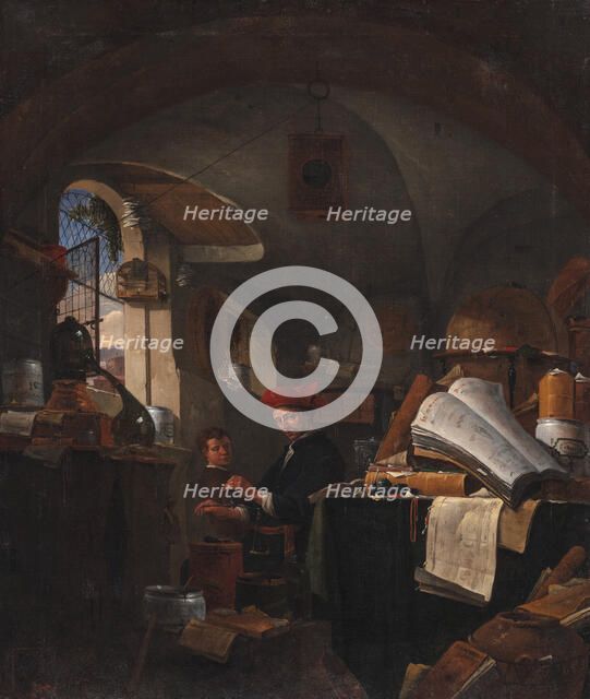 An Alchemist in his Laboratory, 1631-1677. Creator: Thomas Wijck.