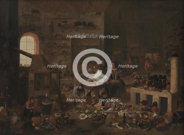 An Alchemist in his Laboratory, 1668-1671. Creator: Mattheus van Helmont.