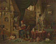 An alchemist in his laboratory, c1680s. Creator: Follower of David Teniers II