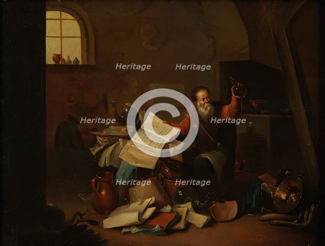 An alchemist in his laboratory, c1680s. Creator: Teniers, David, 1610-1690 (After).