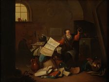 An alchemist in his laboratory, c1680s. Creator: Teniers, David, 1610-1690 (After)