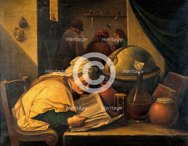 An alchemist in his laboratory, c1680s. Creator: Teniers, David, 1610-1690 (After).
