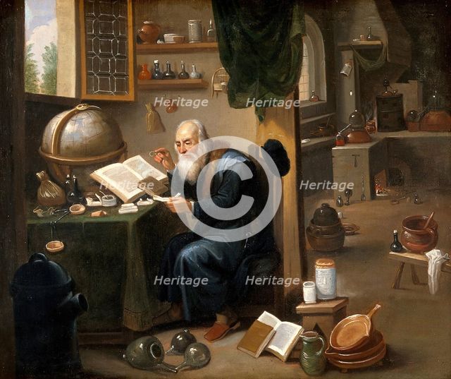 An alchemist in his laboratory, c1680s. Creator: Teniers, David, 1610-1690 (Follower of).