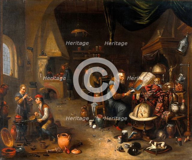 An alchemist in his laboratory, c1700s. Creator: Unknown.