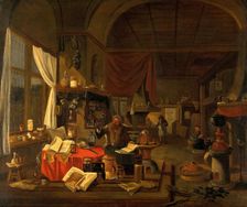 An alchemist's laboratory, c1780s. Creator: Unknown