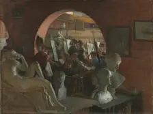 An Alcove in the Art Students League, 1888. Creator: Charles C. Curran