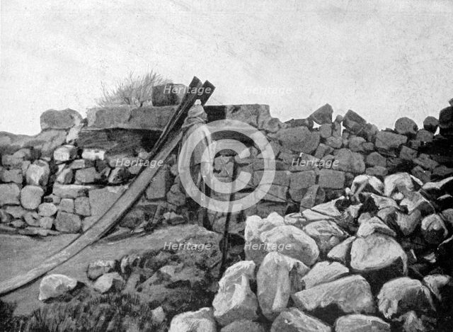 An Algerian soldier on sentry duty, Artois, France, 1915. Artist: Unknown