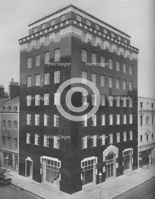'An All-Black Building in London Relieved by a Lace-Like Collar of White', c1935. Artist: Unknown.