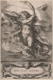 An Allegorical Figure: Non sine labore, 1628. Creator: Cherubino Alberti