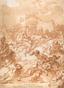 An Allegory Comparing Music and Poetry, 1740. Creator: Michel-Francois Dandre-Bardon