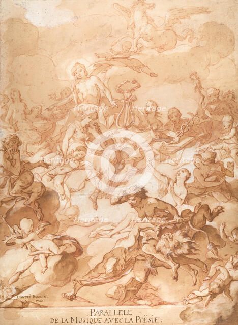 An Allegory Comparing Music and Poetry, 1740. Creator: Michel-Francois Dandre-Bardon.