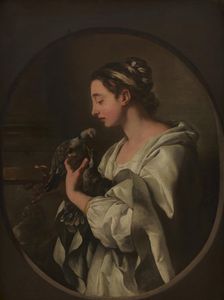 An Allegory, "Conjugal Love"; Young Woman with two Doves, 1741. Creator: Jean Francois de Troy