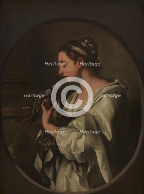 An Allegory, "Conjugal Love"; Young Woman with two Doves, 1741. Creator: Jean Francois de Troy.