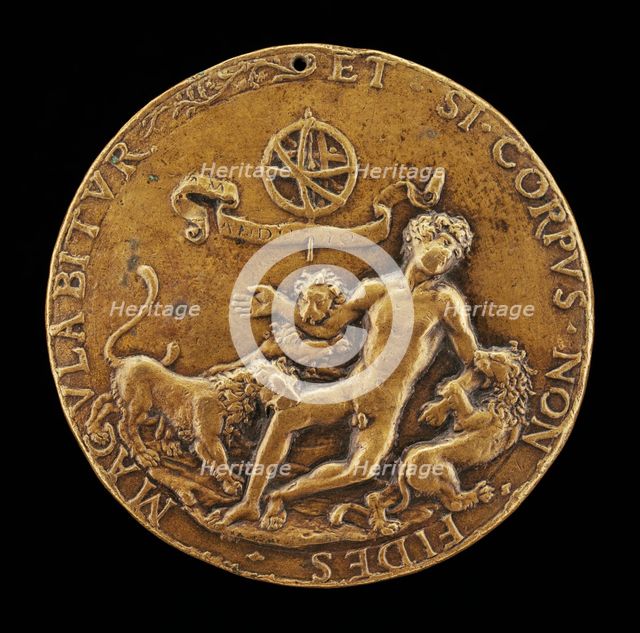 An Allegory of Faith: Lions Devouring a Nude Youth [obverse]. Creator: Master IO.FF..