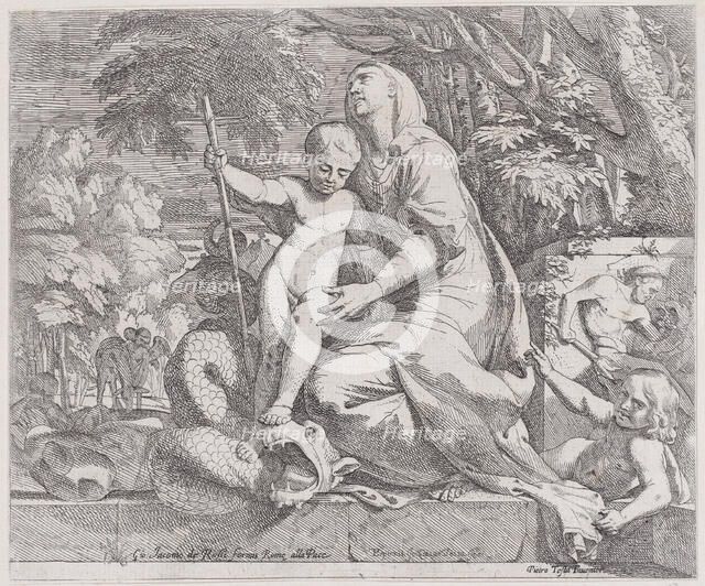 An allegory of the rest on the flight into egypt, 1650-55. Creator: Giovanni Cesare Testa.