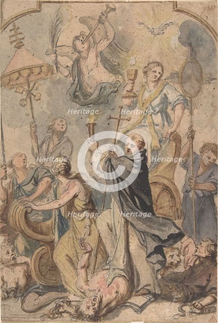 An Allegory of the Triumph over Heresy, with St. Dominic to the Fore, 1650-60. Creator: Abraham Jansz van Diepenbeeck.