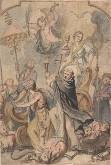 An Allegory of the Triumph over Heresy, with St. Dominic to the Fore, 1650-60. Creator: Abraham Jansz van Diepenbeeck
