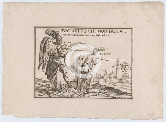 An allegory relating to the fortunes of the Turks, ca. 1692. Creator: Giuseppe Maria Mitelli.
