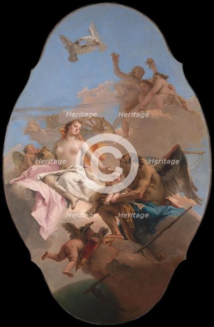 An Allegory with Venus and Time, ca 1756. Creator: Tiepolo, Giambattista (1696-1770).