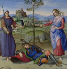 An Allegory (Vision of a Knight), c. 1504. Artist: Raphael (1483-1520)