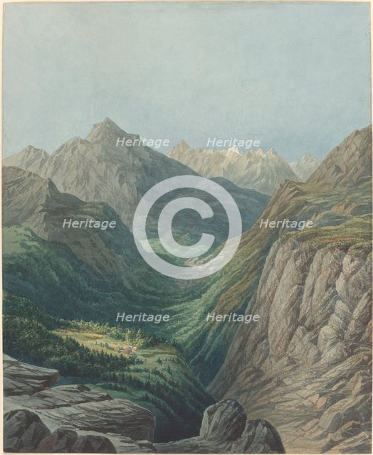 An Alpine Valley, 1878. Creator: Rodolphe Leon Berthoud.