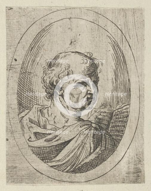 An apostle seen from behind and turning to the right, holding an open book, 1600-1640. Creator: Anon.