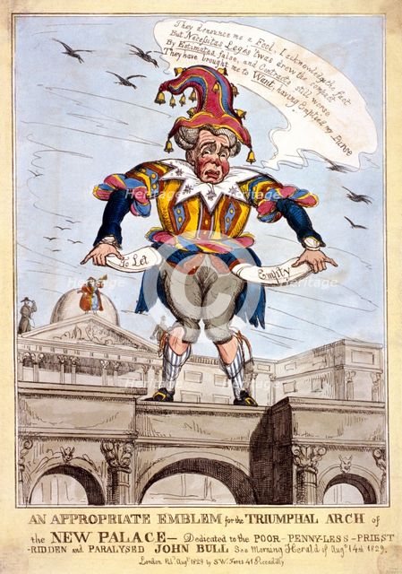 'An appropriate emblem for the triumphal arch of the new (Buckingham) palace ..., London, 1829. Artist: SW Fores