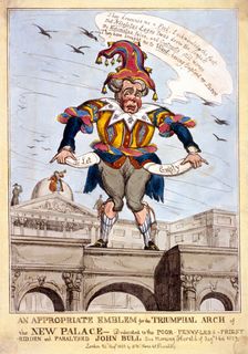 An appropriate emblem for the triumphal arch of the new (Buckingham) palace ..., London, 1829. Artist: SW Fores