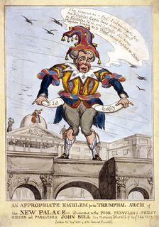 An appropriate emblem for the triumphal arch of the new (Buckingham) palace ..., London, 1829. Artist: SW Fores