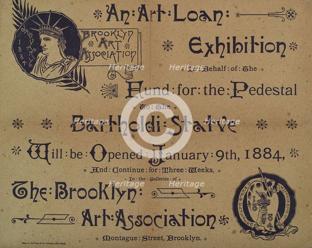 An Art Loan Exhibition, fund for the pedestal to the Bartholdi statue, c1884. Creator: George Halm.