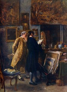 An Artist showing his Work c1850, (1912).Artist: Jean Louis Ernest Meissonier